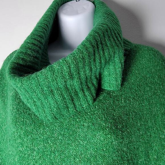 Michael Kors Green Cowl Neck Turtleneck Sweater Women’s Sz S Knit Cozy Academia - Picture 3 of 9